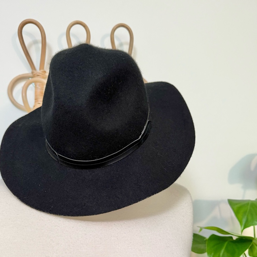 Ecote Black Felted Wool Wide Brim Hat - Picture 4 of 10